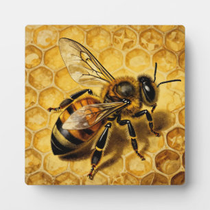 Honigbiene Wabe Golden Natur Fotoplatte