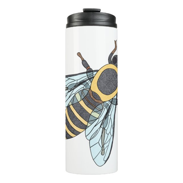 Honigbiene (weiß) - Tumbler Thermosbecher (Vorderseite)