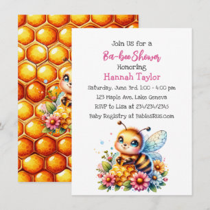Honigbiene zum Thema Girl's Baby Shower Einladung
