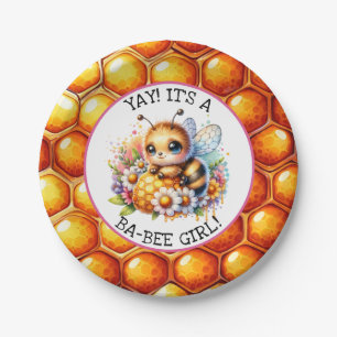 Honigbiene zum Thema Girl's Baby Shower Pappteller