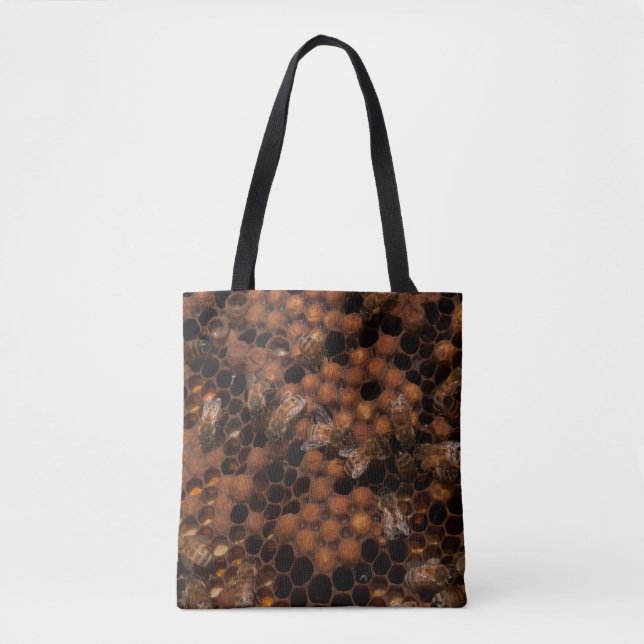 Honigbienen auf einem Honigkamm Tasche (Vorderseite)