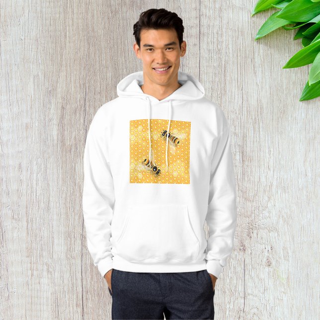Honigbienen auf hellen Honigwabenmustern Hoodie (Von Creator hochgeladen)