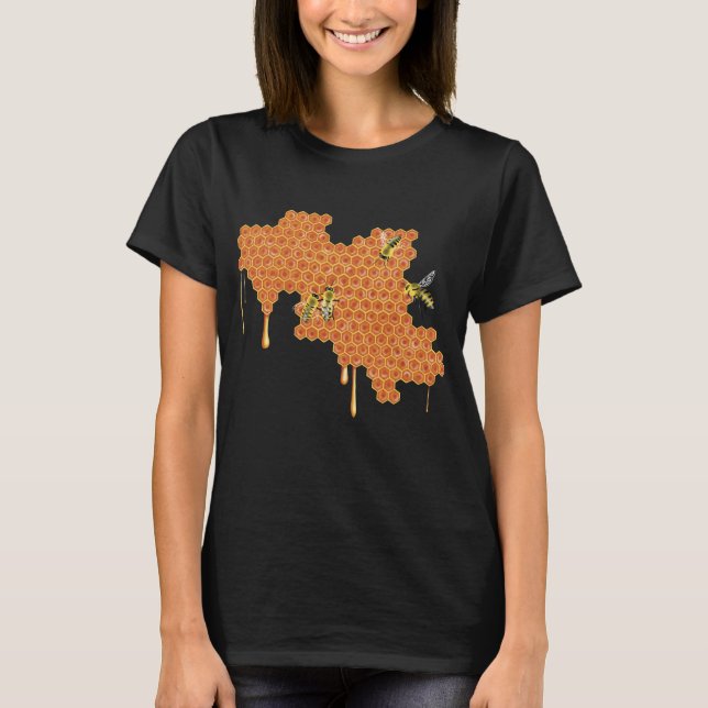 Honigbienen auf Honigwabenrüben, Honig, Biene T-Shirt (Vorderseite)