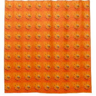 Honigbienen auf orangefarbenen Blume Duschvorhang