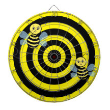 Honigbienen auf schwarzen und gelben Kreisen
