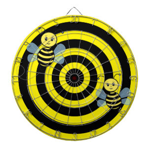 Honigbienen auf schwarzen und gelben Kreisen Dartscheibe