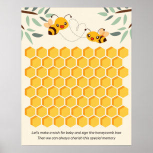 Honigbienen-Baby-Shower-Gästebuch-Alternative Poster