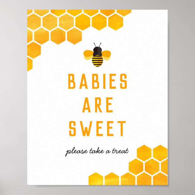 Honigbienen Babys sind süße Gefälligkeitszeichen Poster (Vorne)