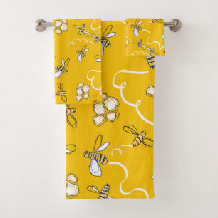 Honigbienen Badehandtuch-Set Badhandtuch Set