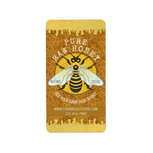 Honigbienen-Bienenhaus-Honig-Glas beschriftet Adressaufkleber