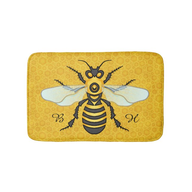 Honigbienen-Bienenwaben-Bienen-hübsches mit Badematte (Vorderseite)