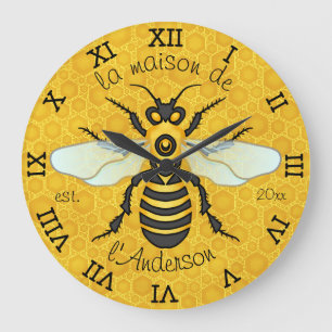 Honigbienen-Bienenwaben-französischer Große Wanduhr