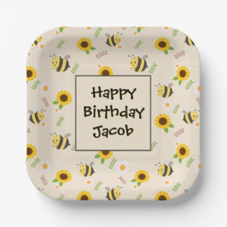 Honigbienen Birthday Paper Plate Pappteller