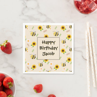 Honigbienen Birthday Paper Plate Serviette