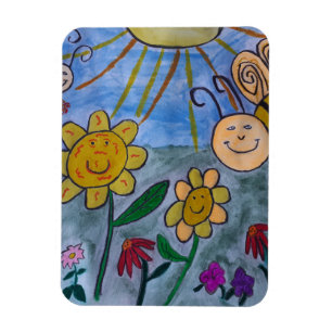 Honigbienen & Blumen Flexibles Magnet