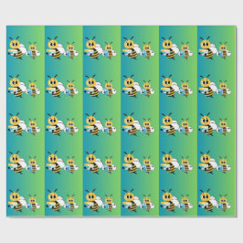 Honigbienen & Bücher gerahmtes Poster – Whimsical  Geschenkpapier