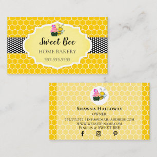 Honigbienen-Cupcake-Bäckerei-Visitenkarte Visitenkarte