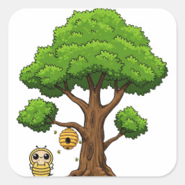 Honigbienen-Gastgeschenk-Aufkleber Quadratischer Aufkleber