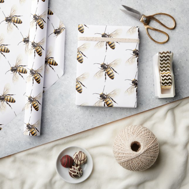 Honigbienen Geburtstag Geschenkpapier (Kunsthandwerk)