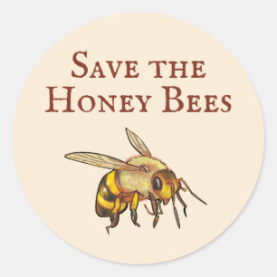 Honigbienen-Gold gerettet Runder Aufkleber