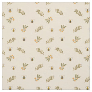 Honigbienen Grüne Pastel Almond Stoff