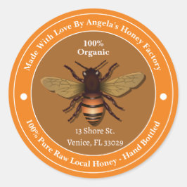 Honigbienen Honeycomb Bee Apiary Business Labels Runder Aufkleber