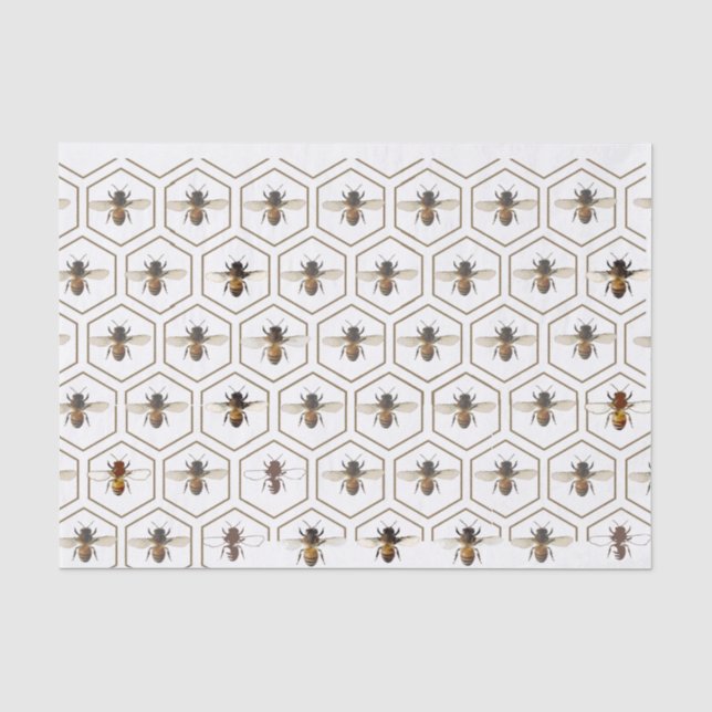 Honigbienen-Honigbiene-Bienenkäfer-Tissue Seidenpapier (Vorderseite)