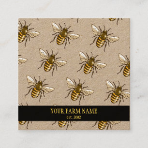 Honigbienen-Imker-Imker Quadratische Visitenkarte