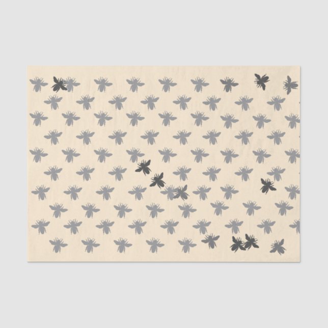 Honigbienen in Flight on Creamed Honey Background Seidenpapier (Vorderseite)