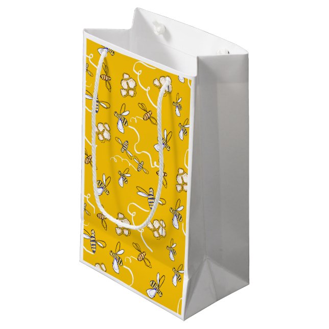 Honigbienen Kleine Geschenktüte (Vorderseite Schrägansicht)