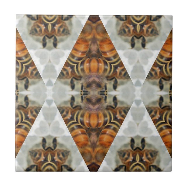 Honigbienen-Mandala Fliese (Vorderseite)