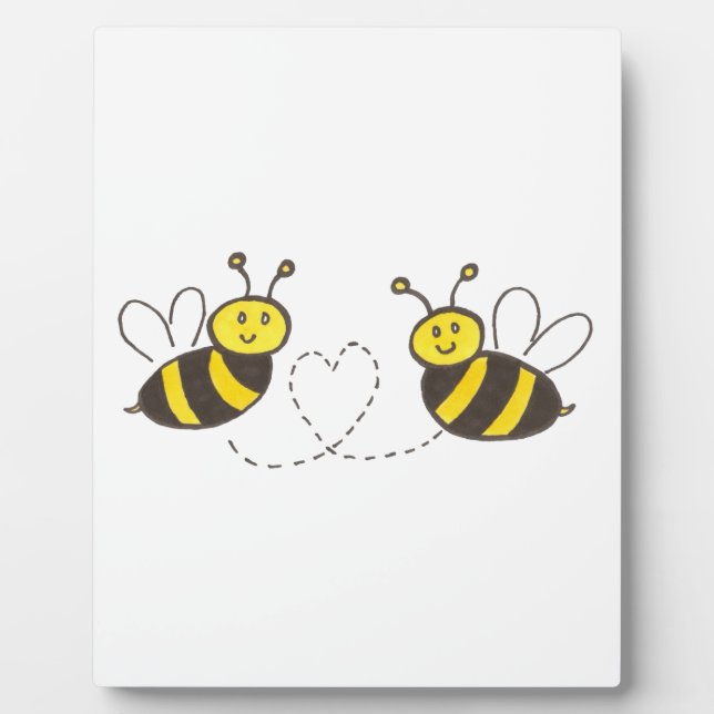 Honigbienen mit Herz Fotoplatte (Vorderseite)
