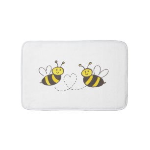 Honigbienen mit Herz für Ihr Bad Badematte