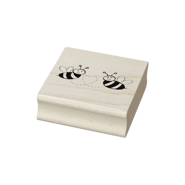 Honigbienen mit Herz Gummistempel (Stempel)