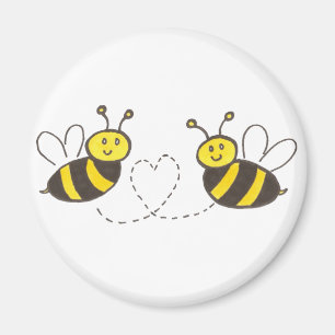 Honigbienen mit Herz Magnet