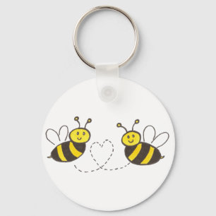 Honigbienen mit Herz Schlüsselanhänger