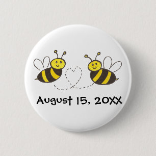 Honigbienen mit Herz und individualisierbarem Datu Button