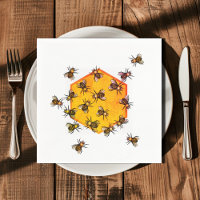 Honigbienen mit orangegelbem Hexagon zeichnend Kun