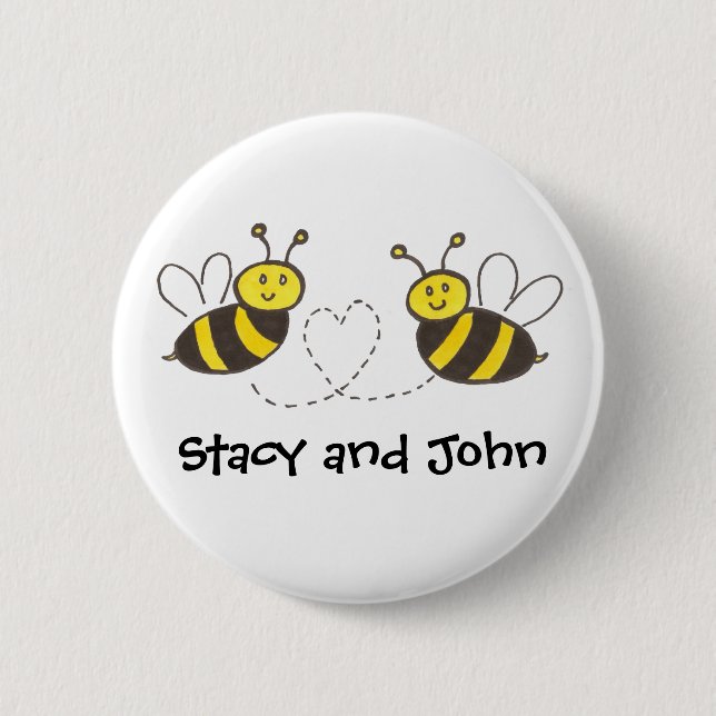 Honigbienen mit Personalisiertem Namen Button (Vorderseite)