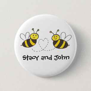Honigbienen mit Personalisiertem Namen Button