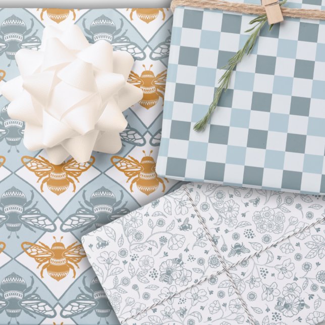 Honigbienen-Muster-Koordination Geschenkpapier Set (Von Creator hochgeladen)
