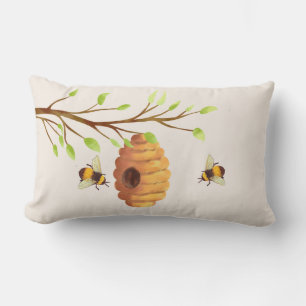 Honigbienen und Bienenstockkeule Lendenkissen