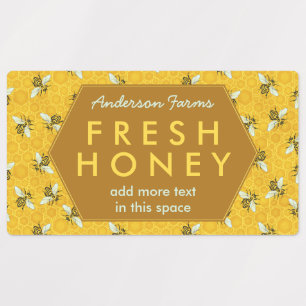 Honigbienen und Honeycomb Apiary Farm Business Jar Etiketten