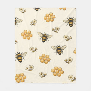 Honigbienen und Honigwaben nahtloses Muster Fleecedecke