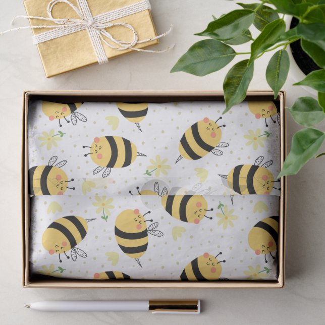 Honigbienen und Sonnenblumen Seidenpapier (Geschenk)