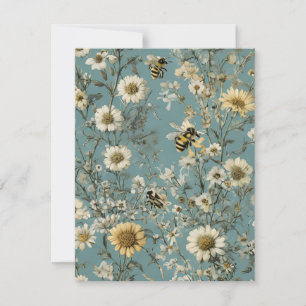 Honigbienen und Wildblumen Feiertagskarte