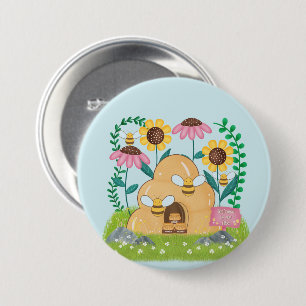 Honigbienenfamilie Button