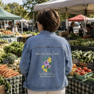 Honigbienenfarm Gelber Lavendel Jeansjacke
