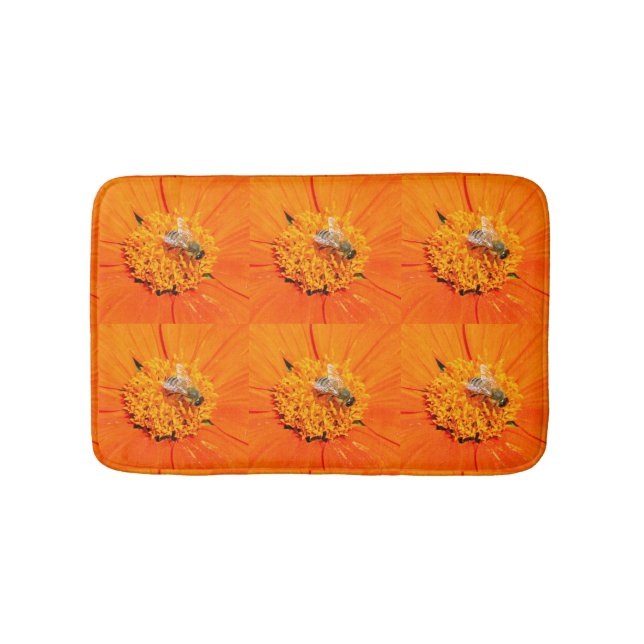 Honigbienenorange Badematte (Vorderseite)
