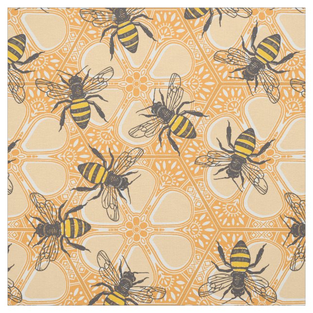 Honigbienenorange Stoff (Muster)